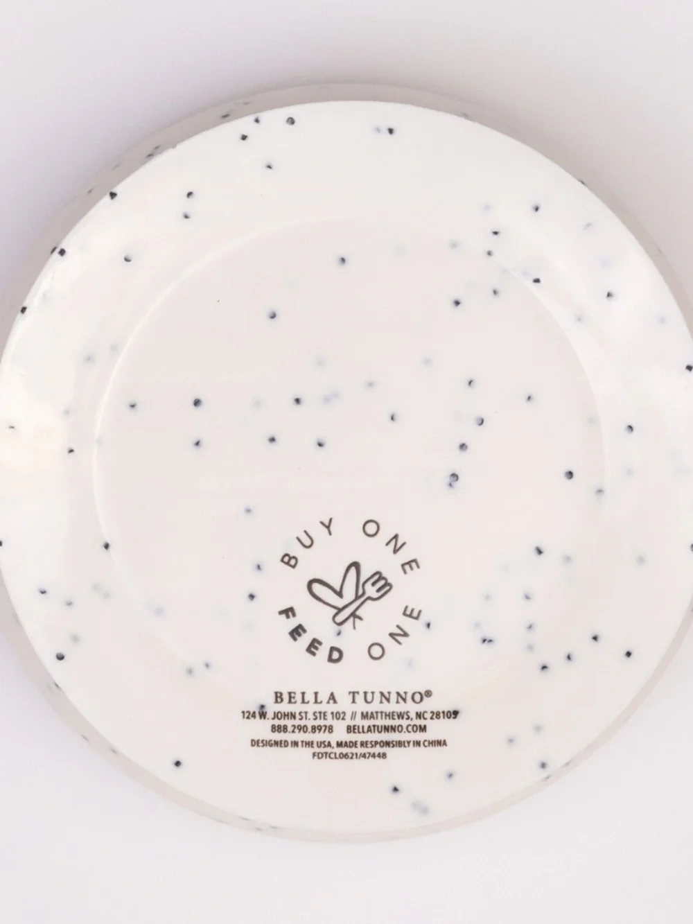 Bella Tunno Wonder Bowl White Black Speckle Pattern